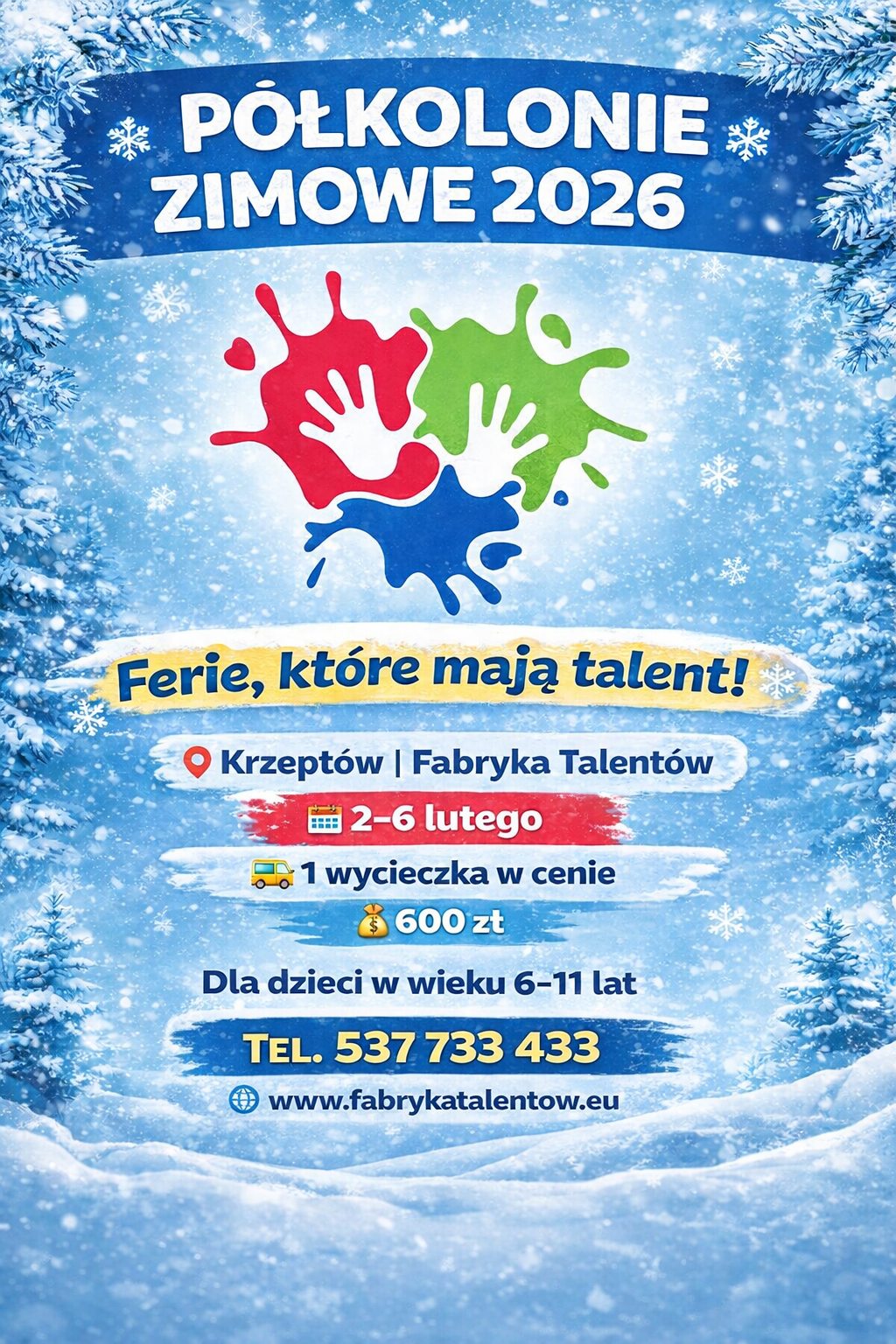 20260111 fabyrkatalentow.eu zimowisko 2026 plakat